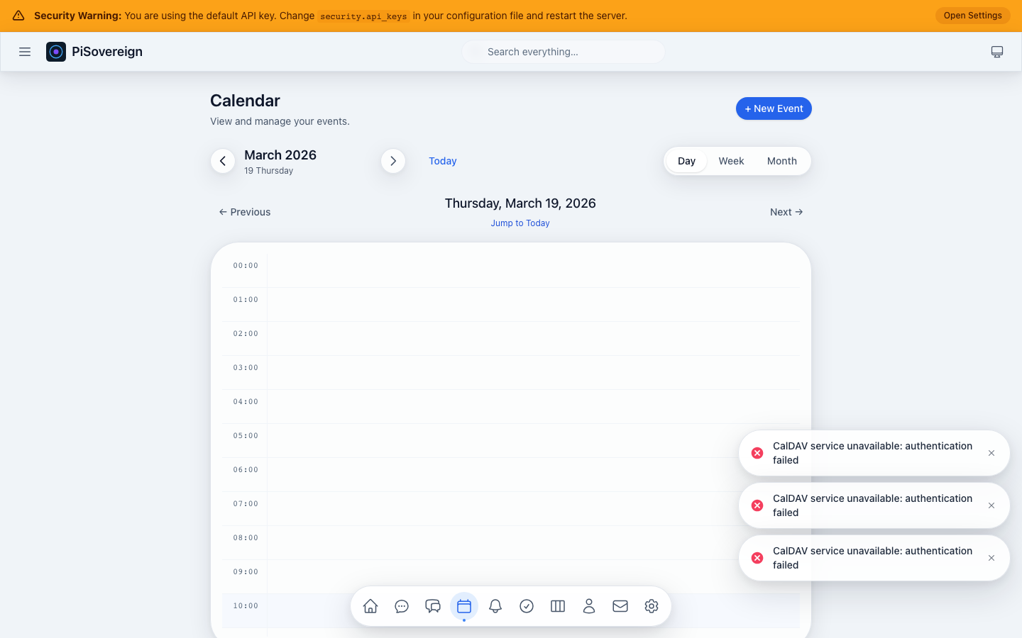 Calendar previous period