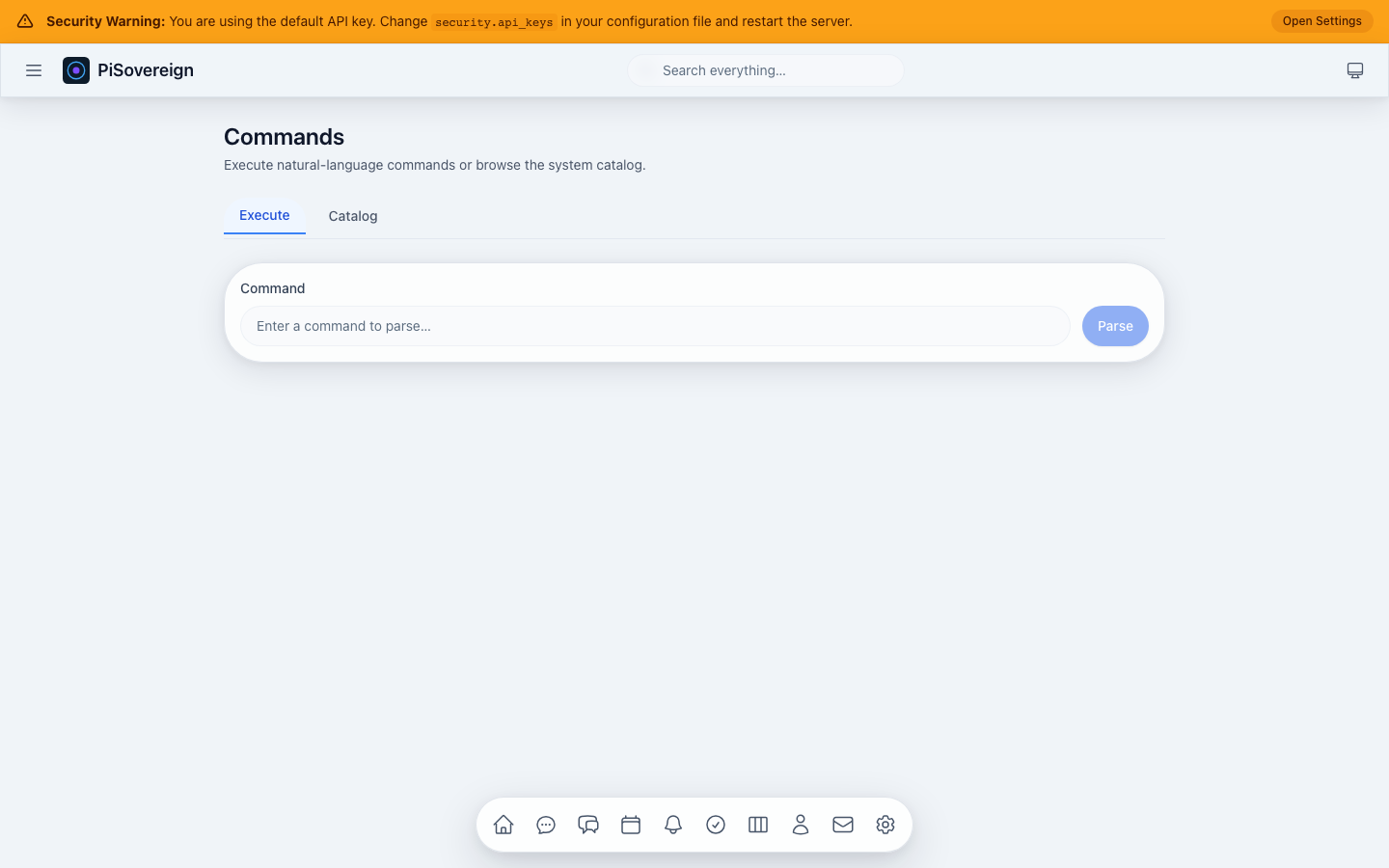 Commands execute tab