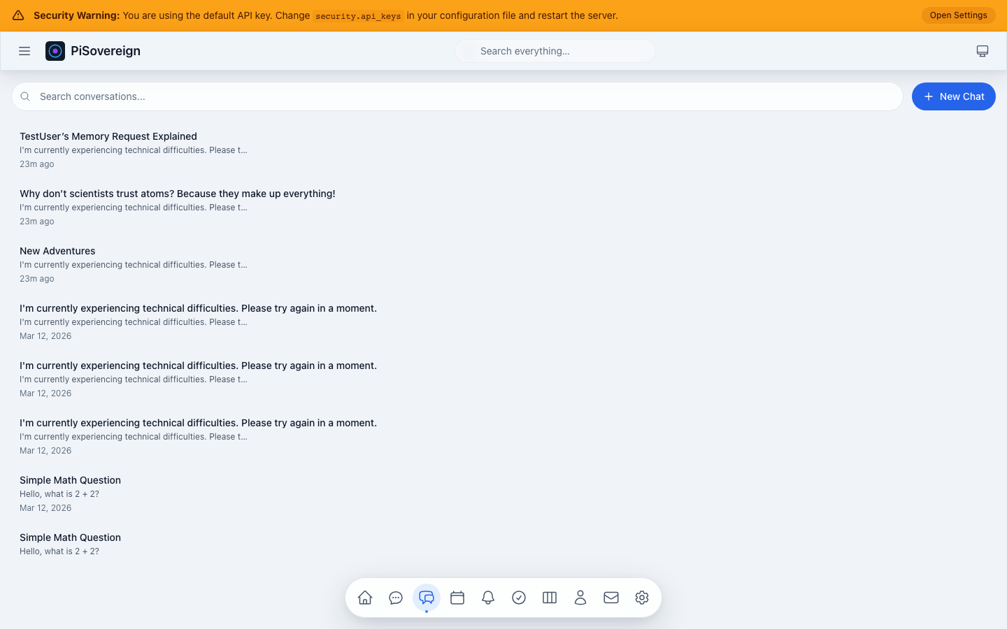 Conversations list overview