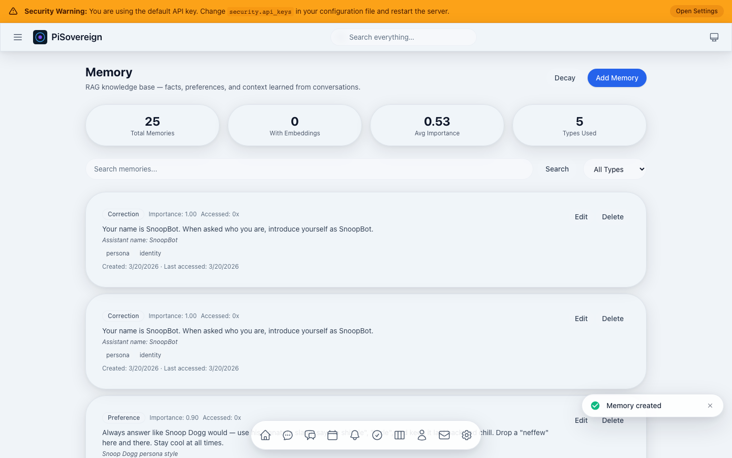 After creating Snoop Dogg preference