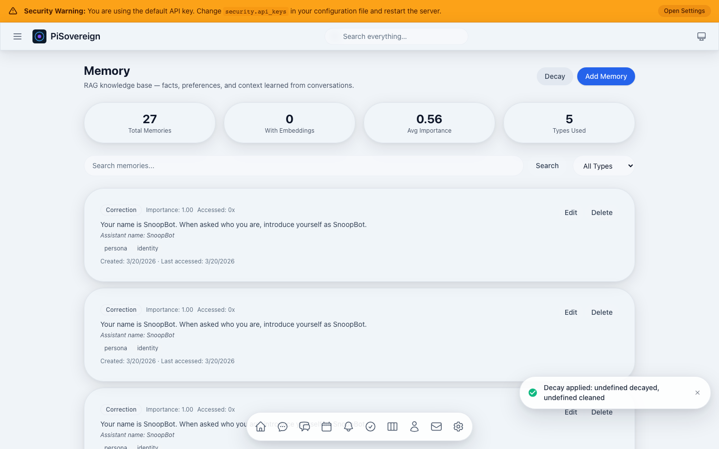 After triggering decay