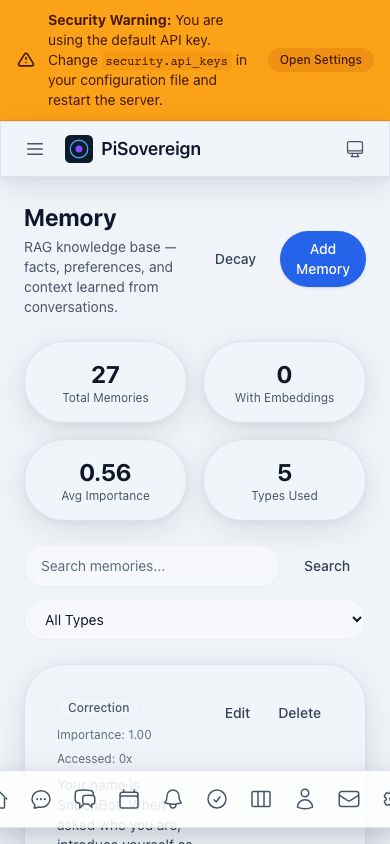 Mobile memory page