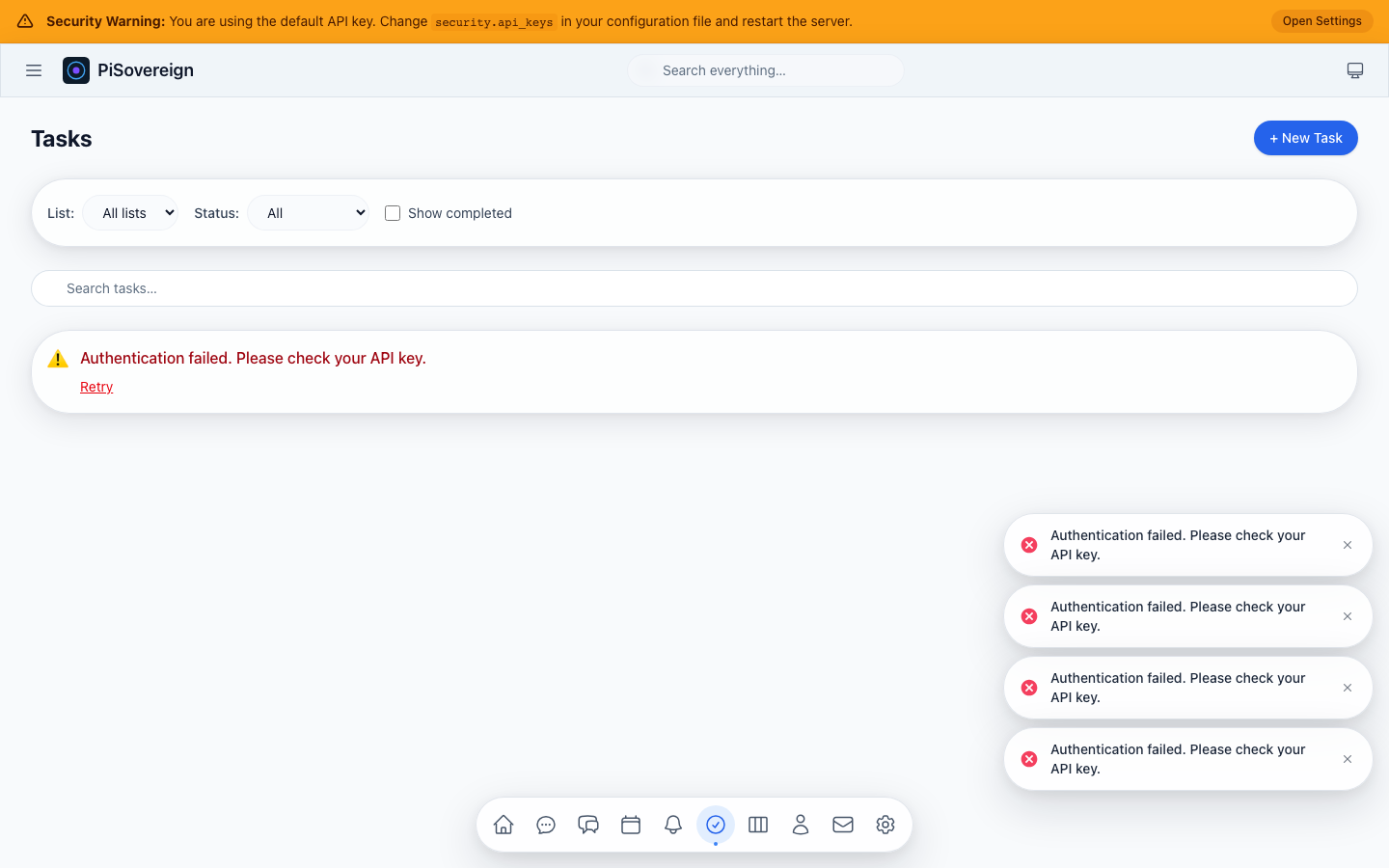 Tasks filtered by status
