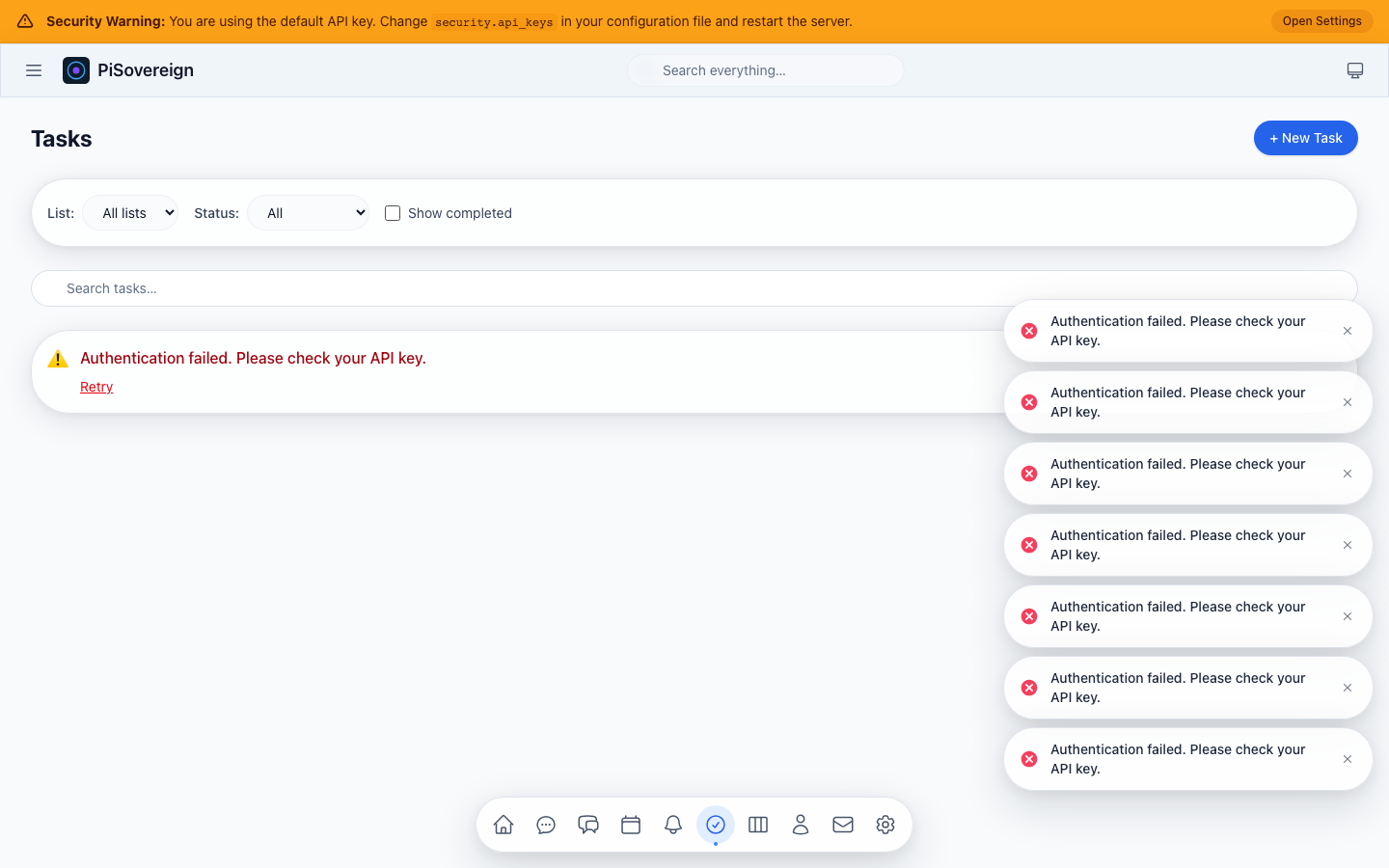 Tasks with completed toggled